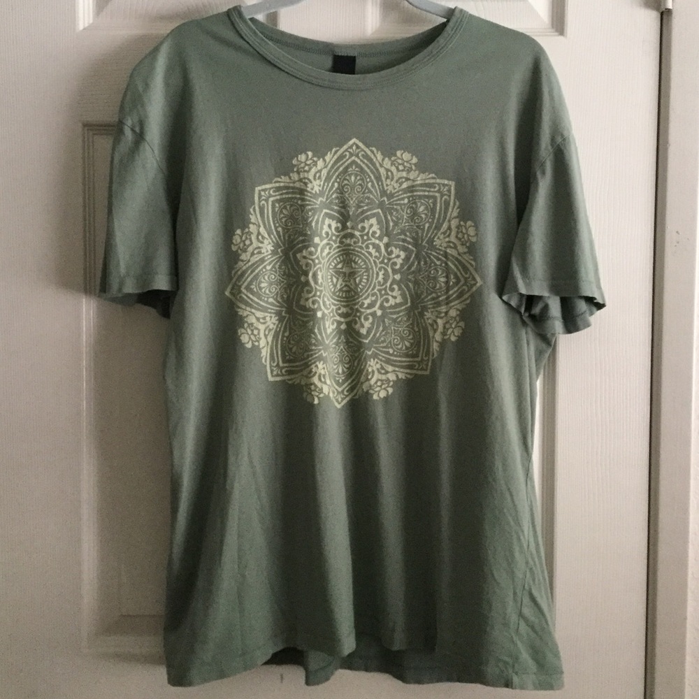 Men’s OBEY Sage Green Mandala Tee Shirt XXL